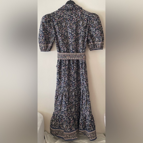 Veronica Beard Eunice Floral Puff-Sleeve Cotton Midi Shirt Dress Cottagecore 4/s - Picture 12 of 13